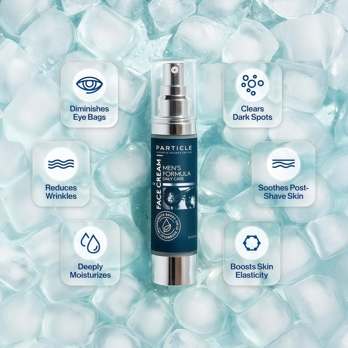 Particle 6-in-1 Face Cream for Men, Men’s Daily Hydrating Moisturizer with Vitamin C, Jojoba Oil, Vitamin E & Hyaluronic Acid, Skin Care Routine, Healthy Skin Support, Pack of 1